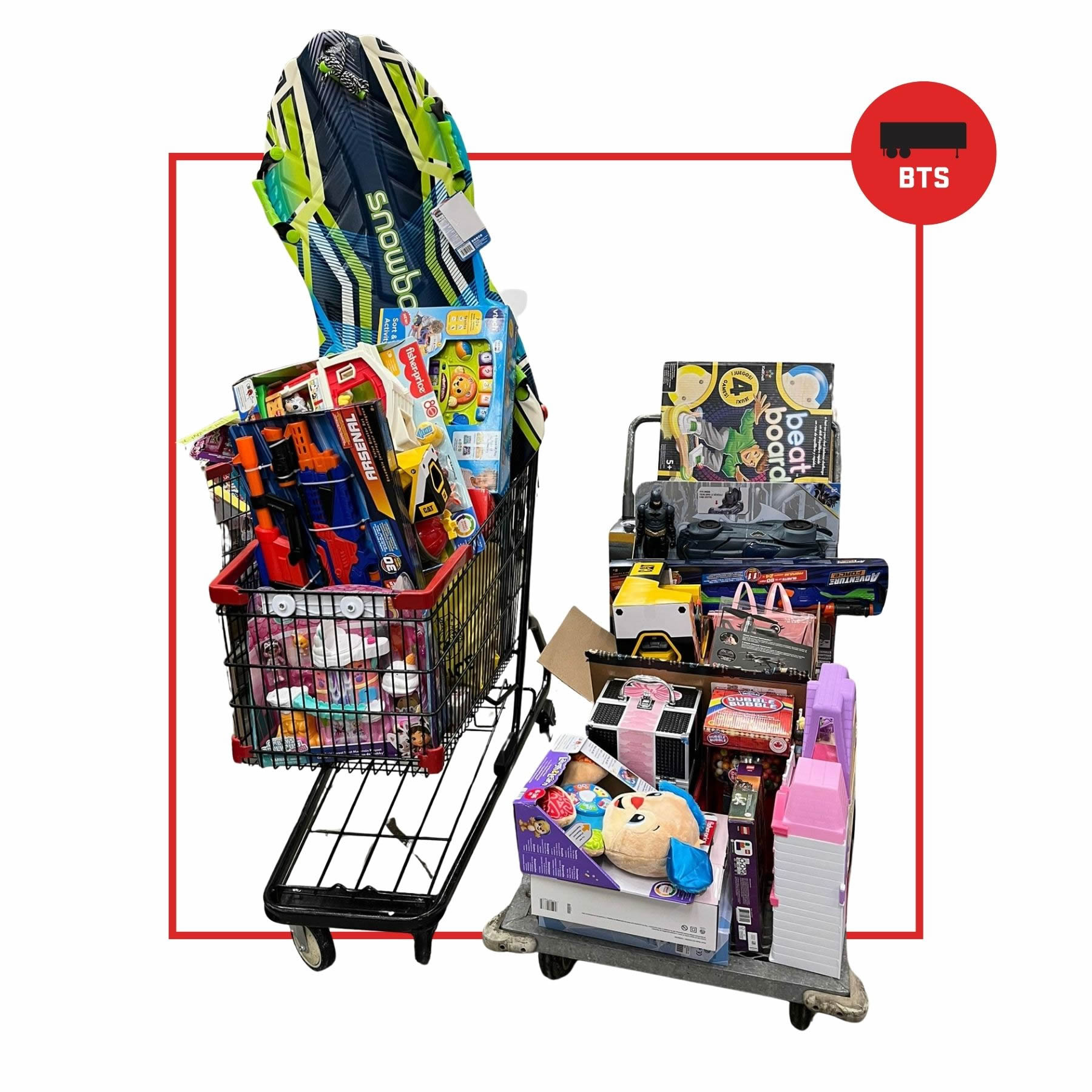 carts filled with toys